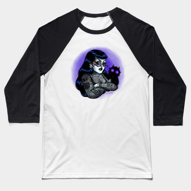 Goth moth Baseball T-Shirt by SaraWired